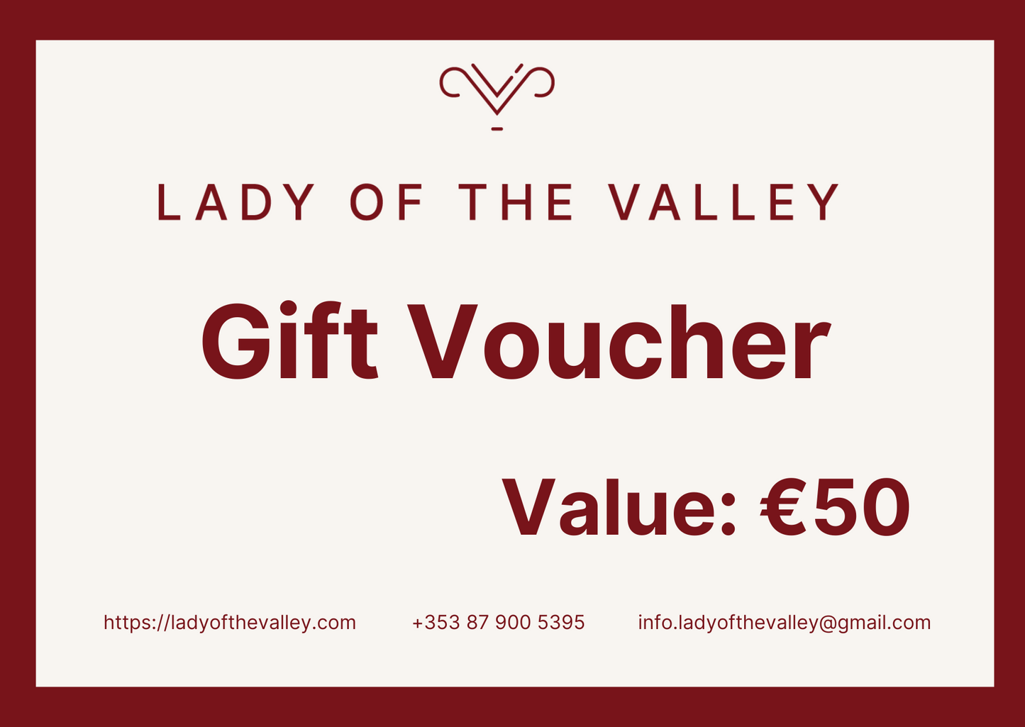 Lady of the Valley Gift Card (sent via email)