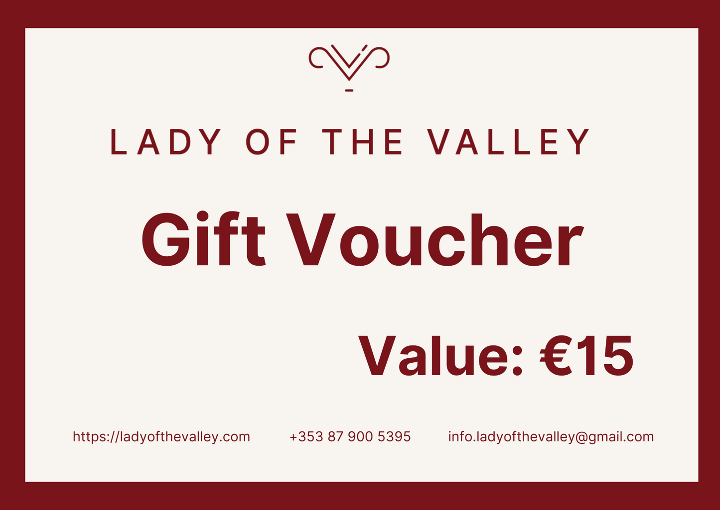 Lady of the Valley Gift Card (sent via email)
