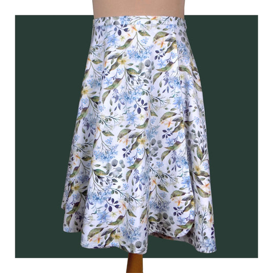 Cotton wrap skirt - Hydrangea on white